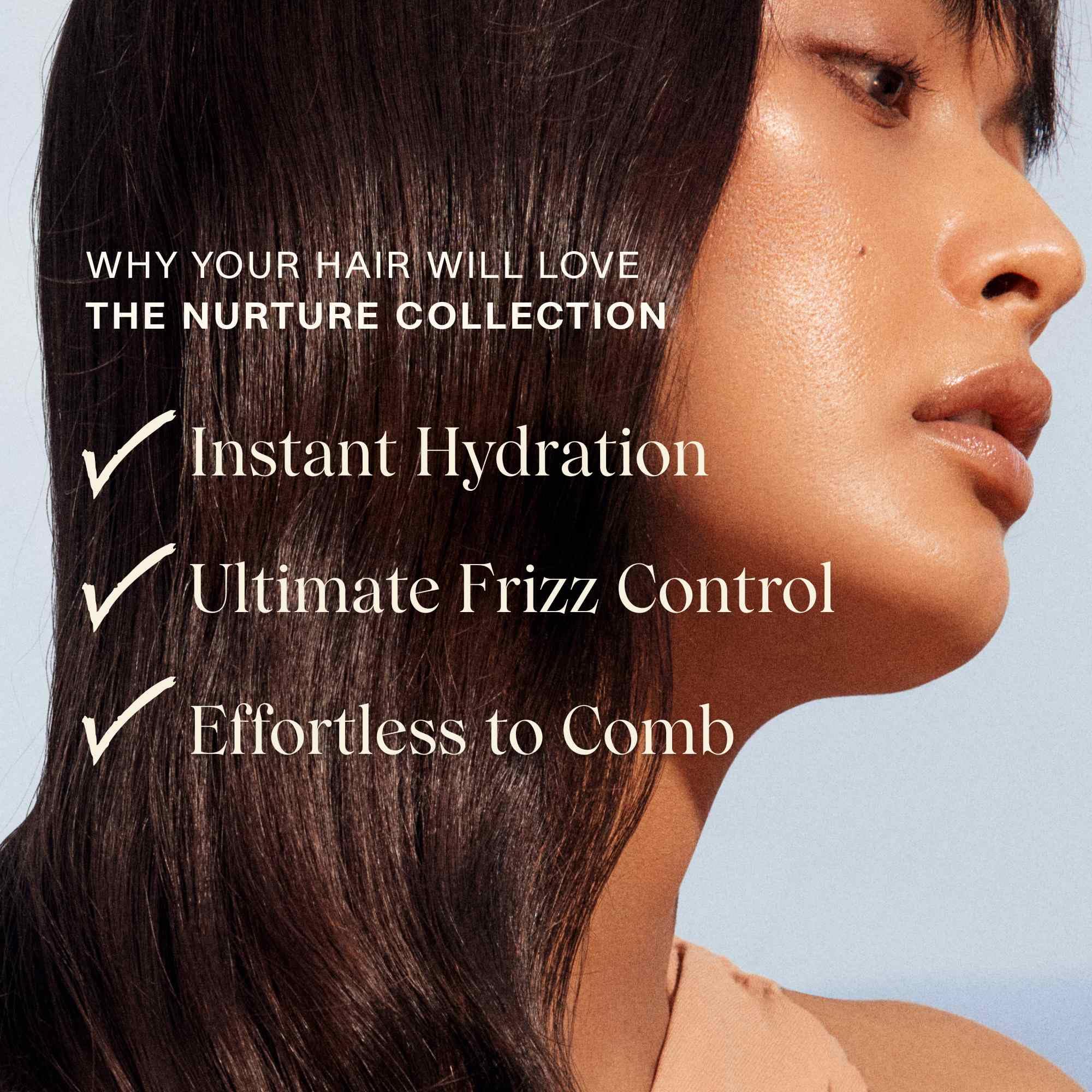 JVN Nurture Hydrating Shampoo, Moisturizing Shampoo for All Hair Types, Detangles & Softens Hair, Made with Clean Hemisqualane (10 Fl Oz)